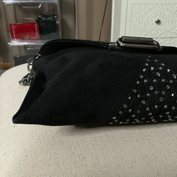 Jimmy Choo One of a Kind from the Calla Crystal-Embellished Suede Shoulder Bag - Picture 10 of 16